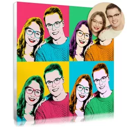 Personalised pop art portrait with a couple's photo