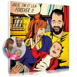 Photo de famille style pop art Roy Lichtenstein