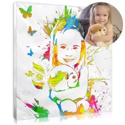 Stencil portrait for decorating a child's room