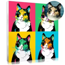 Tableau pop art d'animaux créé avec votre photo