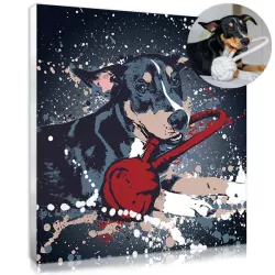 Splash original portrait with dog picture