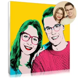 Custom pop art portrait of a couple