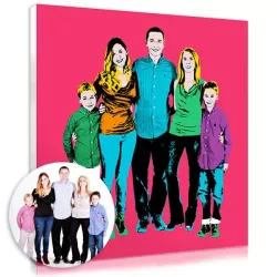 Portrait pop art personnalisé de famille d'après photo