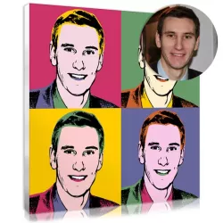Portrait pop art d'après photo - Idée cadeau pour homme