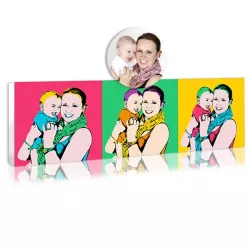 Toile pop art d'après photo - Cadeau fête des mères