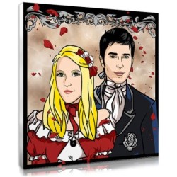 Tableau personnalisé manga  pour couple romantique - Votreportrait.fr