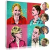 Toile photo pop art personnalisé de famille style vintage