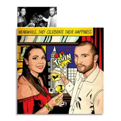 Photo de couple en style pop art Lichtenstein