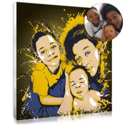 Idée cadeau pour la fête des mère : un portrait original des enfants style Splash