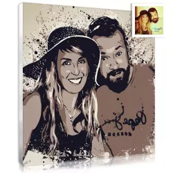 Une idée cadeau pour couple : leur photo transformée en tableau original Splash
