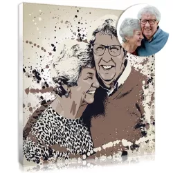Original splash-style portrait : gift idea for grandparents