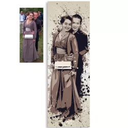 Portrait personnalisé panoramique style Splash - idée cadeau couple