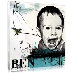 Personalised boy's stencil canvas, decorative gift idea