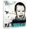 Tableau pochoir personnalisé d'un garçon, idée cadeau déco