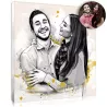 Tableau personnalisé esquisse d'après la photo de votre couple