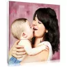 Tableau peinture personnalisé à partir d'une photo, un cadeau pour une maman comblée !
