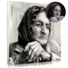 Painted portrait from an old photo, a gift idea for grandparents.