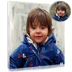 Photo d'enfant en peinture numérique imprimée sur toile