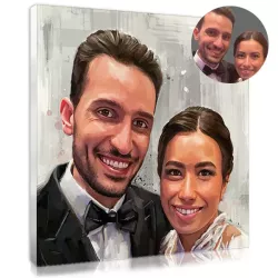Portrait de couple effet peinture : un cadeau de mariage original et artistique