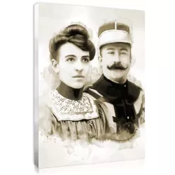 Custom watercolor portrait from an old photo - Unique Christmas gift for grandparents