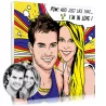 Photo de couple dessinée façon Roy Lichtenstein