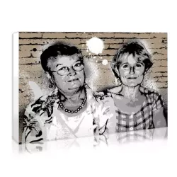 Photo transformed into street art portrait with graffiti : personalised Christmas gift idea