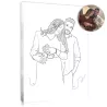 Tableau Line Art d'après photo de couple en silhouette.