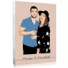 A minimalist portrait based on your couple photo, a personalised Valentine's Day gift.