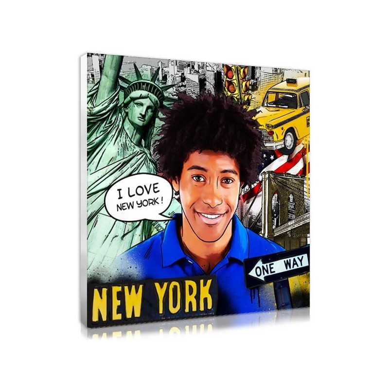 We turn your photo into cartoon portrait with New York symbols
