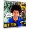 We turn your photo into cartoon portrait with New York symbols