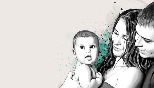 Photo de famille en dessin
