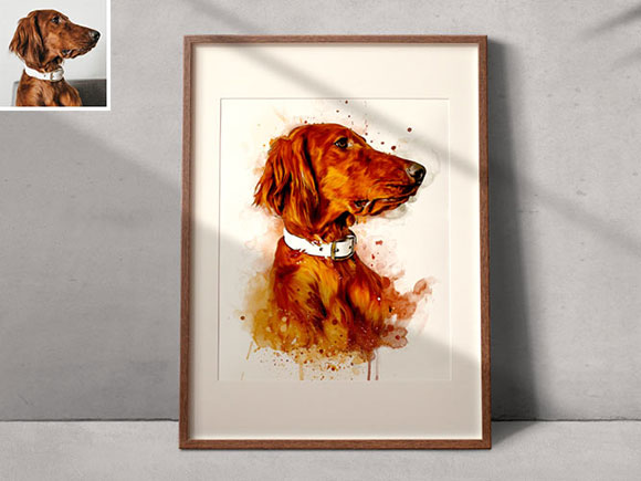 Tableau personnalisé animal style aquarelle
