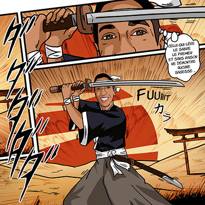 Etape finale du processus de création d'une photo en BD