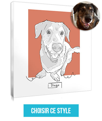 Portrait personnalisé Line Art de son animal, un cadeau original pour un ado