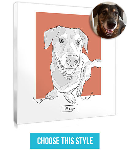 Custom Line Art portrait of your pet, an original gift for a teenager