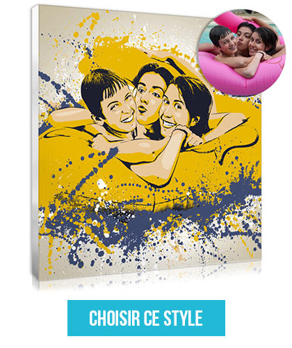 Idée cadeau pour la décoration de chambre d'un ado : un portrait Splash d'après photo