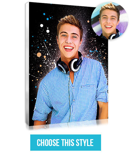 Modern painting-effect canvas : a great decorative gift idea for a teenager's bedroom.
