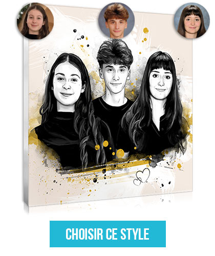 Photo de famille en esquisse, une idée cadeau originale pour un ado