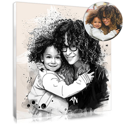 Photo sur toile personnalisée en esquisse