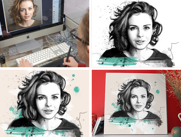 Etapes de création d'un portrait esquisse