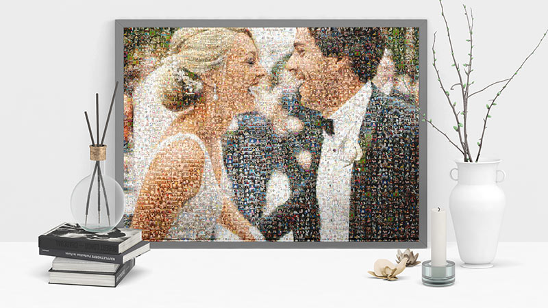 Mosaïque de photos personnalisée, un cadeau d'anniversaire de mariage original pour une femme