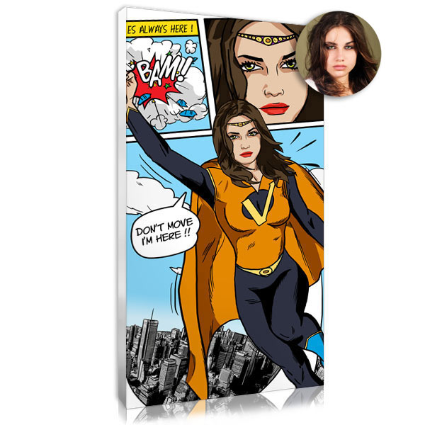 Portrait Wonder Woman personnalisé d'après photo