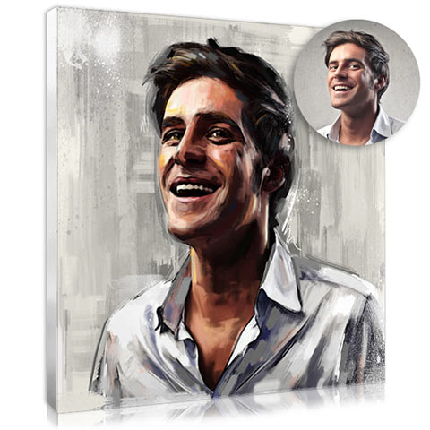 Personalised gift for men based on a photo, in a painting style