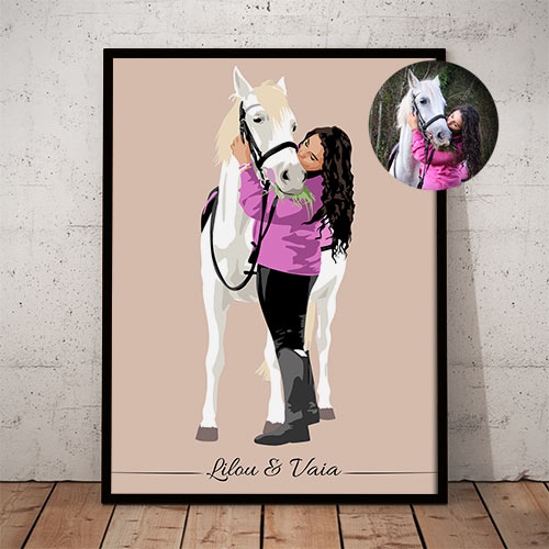 Cadeau femme personnalisé d'après photo en style minimaliste