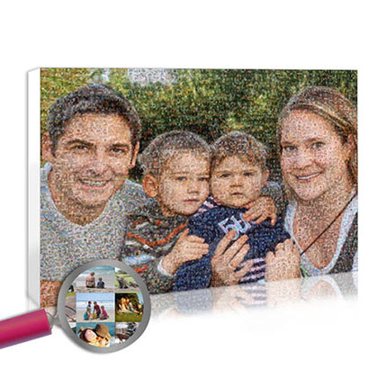Cadeau personnalisé photo mosaïque famille