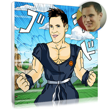 Portrait manga personnalisé d'après photo façon Dragon Ball