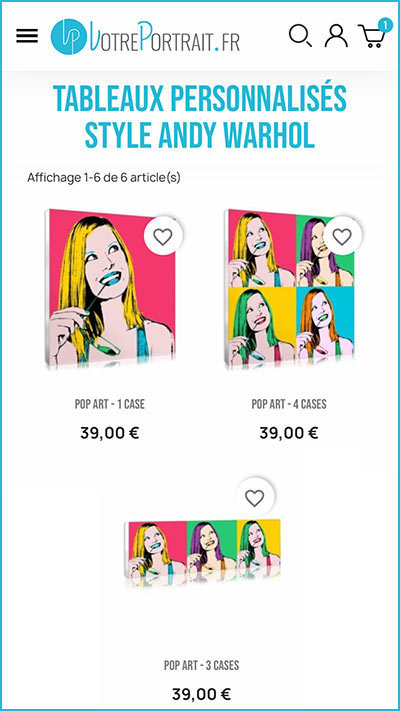 Etape 1 de la création d'un pop art famille