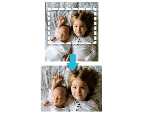 Recadrages dans la même proportion des petites photos