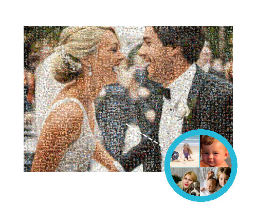 Retouches graphique de la photo mosaïque personnalisée