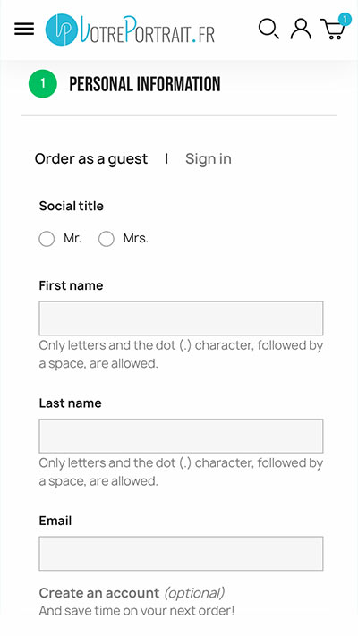 Finalizing the order for the custom family portrait